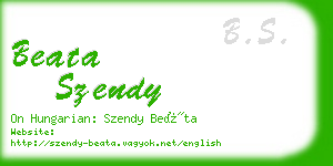 beata szendy business card